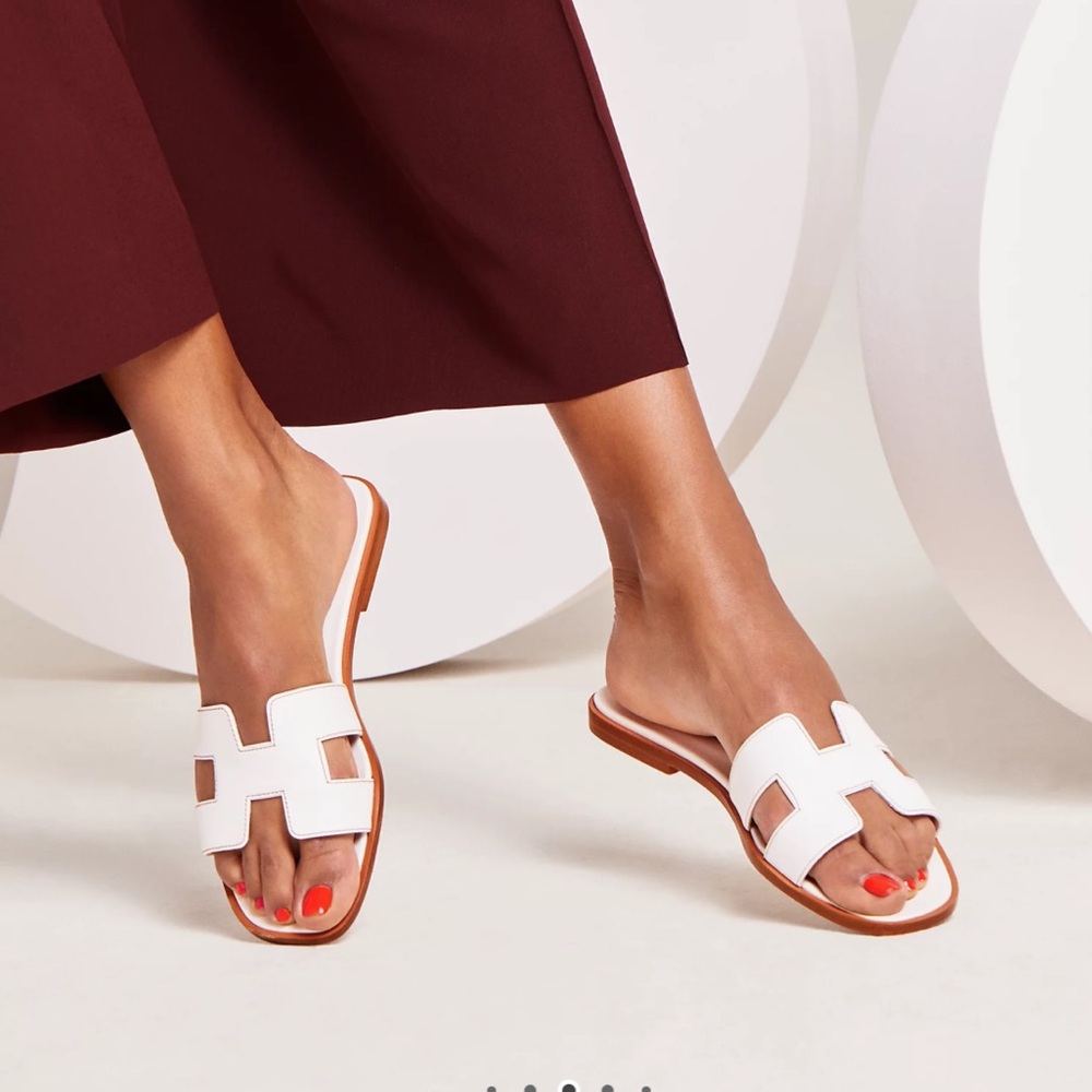 Hermes Oran sandal blanc